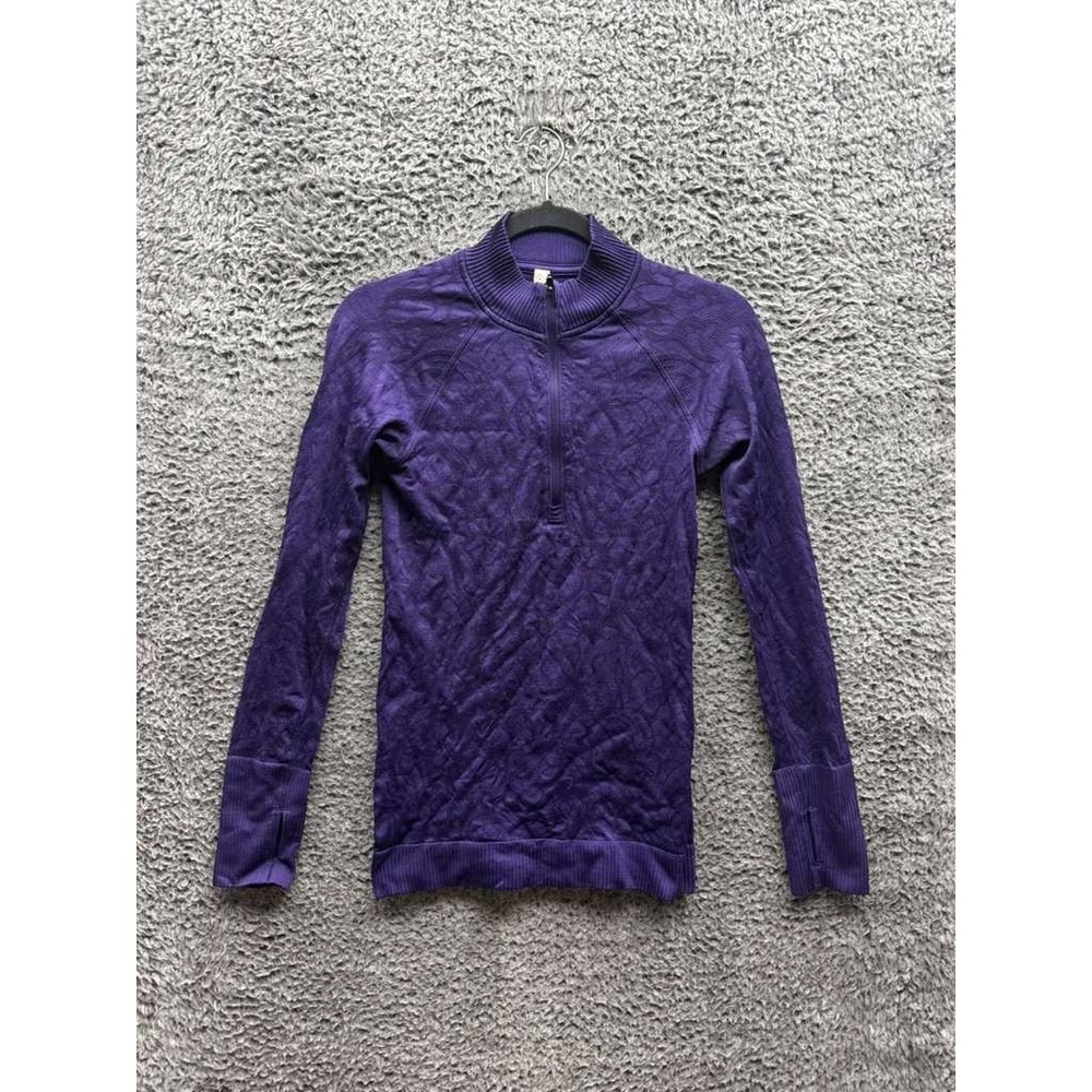 Lululemon Rest Less 1/2 Zip Pullover Sweatshirt Dark Court Purple Womens Size 6